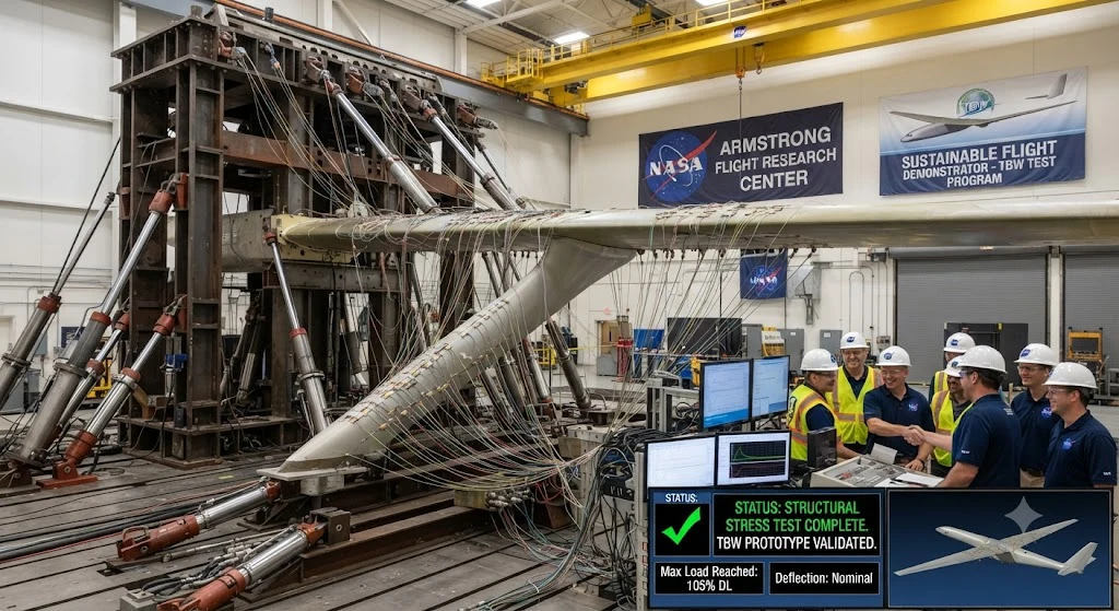 NASA Completes Structural Stress Testing on Innovative Truss-Braced Wing