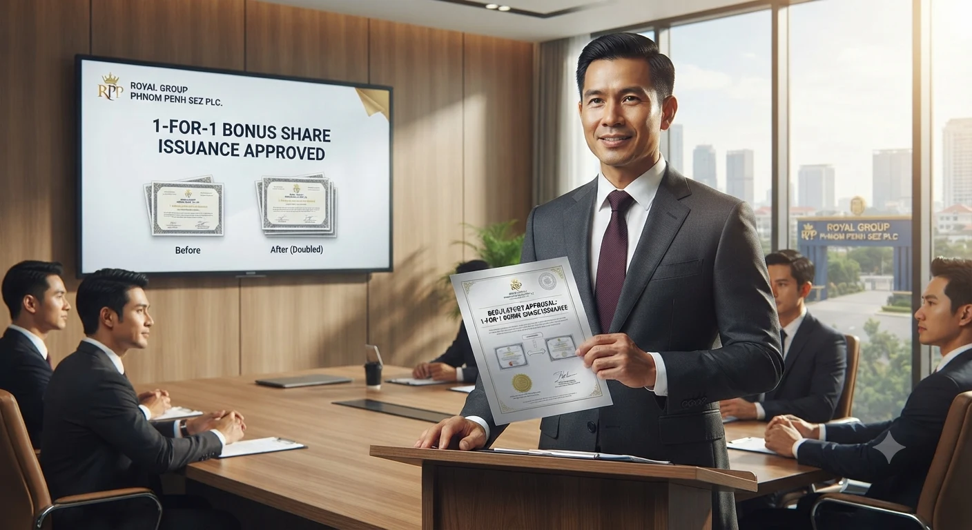 Royal Group Phnom Penh SEZ Announces 1-for-1 Bonus Share Issuance