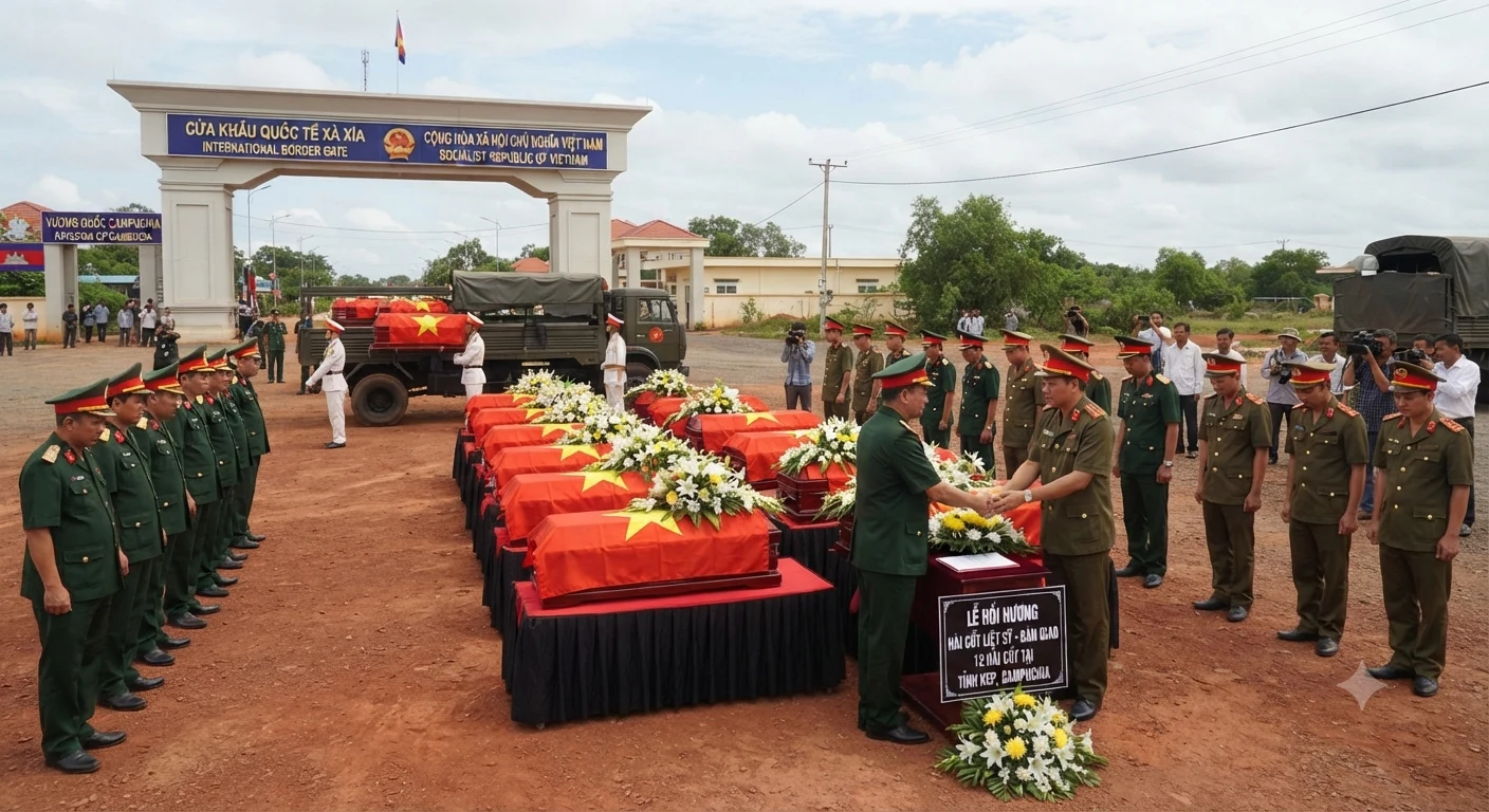 Vietnam Repatriates Remains of 12 Soldiers Recovered in Cambodia